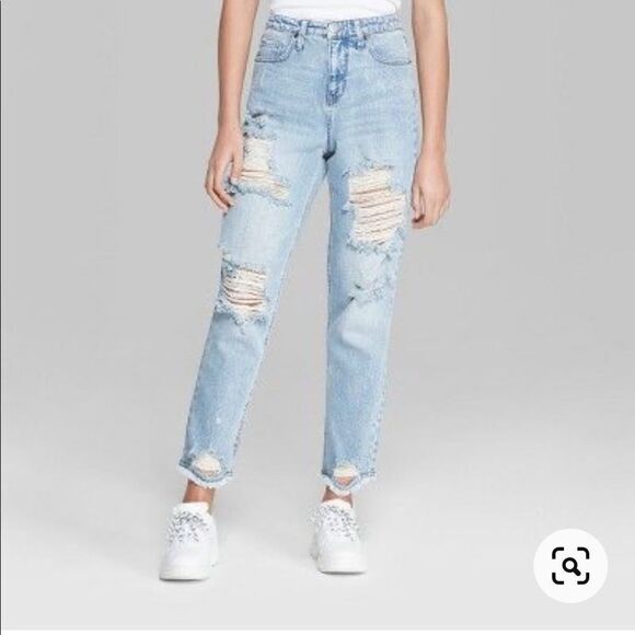 Wild Fable Distressed Mom Jeans - Picture 1 of 4